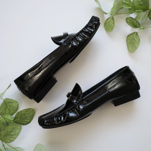 RALPH LAUREN Size 7 Black Patent Leather Loafers flats New without tags - Picture 3 of 13